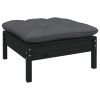 2-seater Garden Sofa Set of 2 Black