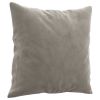 Throw Pillow Light Gray Velvet (100% polyester) 16 x 16 in
