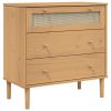 Drawer Cabinet Rattan Look Brown