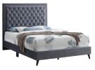 Chic Gray Glam Queen Bed For Modern Spaces