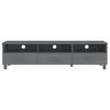 TV Cabinet Dark Grey Solid Pinewood, MDF Standard TV Cabinet