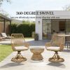 Courtyard chair, set of two swivel chairs, dining chair, khaki color (chair only)