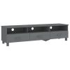 TV Cabinet Dark Grey Solid Pinewood, MDF Standard TV Cabinet