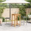 Garden Bar Set Grey Solid Acacia wood Compact Removable Covers