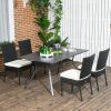 Rattan Outdoor Dining Chairs with Cushions Cream White Patio Comfort