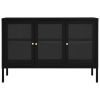 Sideboard Black Powder-Coated Steel Medium Adjustable Feet