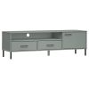TV Cabinet Grey Solid pine wood, metal