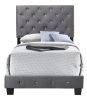 Charming Gray Twin Bed With Storage
