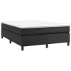 Bed Frame Black Faux Leather, Plywood, Engineered Wood Queen