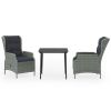 Garden Dining Set Light Grey Powder-coated steel