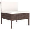 Garden Lounge Set Brown PE Rattan Large Modular