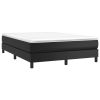Bed Frame Black Faux leather, plywood, engineered wood