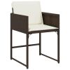 Garden Dining Set Brown, Black, Cream White