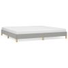 Bed Frame Light grey 100% polyester, plywood, engineered wood King