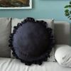 SOGA 45cm Butterfly Black Vintage Round Throw Pillow