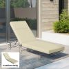 Chaise Lounge Cushion, 4" Thick Outdoor Lounge Chair Cushions with Ties for Patio, 26" x 80â€¯", Cream White
