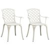 Bistro Set White Cast Aluminum Standard Durable Bistro Set