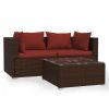 Garden Lounge Set Brown PE rattan Medium Modular