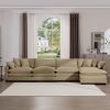 Corduroy Sofa - Modern Upholstered 4 Seater with with 1 Footstool Corduroy Fabric Sofa , Office Living Room Apartment Comfort Sofa