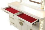 8-Drawer Dresser with side LED lightning made with Wood in Beige