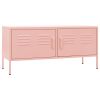 TV Cabinet Pink Steel Standard TV Cabinet Rectangular Modern