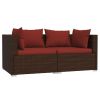 Garden Lounge Set Brown PE rattan Medium Modular
