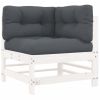 Corner Sofa White Solid Pine Wood Medium Modular Corner Sofa