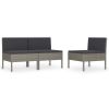 Garden Chair Set of 3 Grey