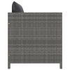 Garden Sofa Grey PE rattan, steel 23.6 in x 23.6 in Modular