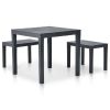 Garden Set Anthracite Plastic Medium Durable Garden Set