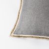 Set of 2 Throw Pillow Covers Vintage Linen Trimmed Cushion Covers, 20"x20