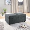 Gray Color Stylish 1pc Storage Ottoman Convertible Chair Foam Cushioned Fabric Upholstered Solid Wood Plywood Frame Living Room Furniture