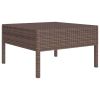 Garden Lounge Set Brown, Cream White PE Rattan Large Modular