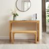 Natural Pine Dining Long Bench and Table Set – Versatile Indoor Wood Furniture for Entryway, Living Room, Kitchen
