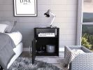 Black Wengue 1-Shelf Nightstand