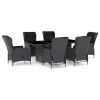 Outdoor Dining Set Dark Grey, Black