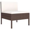 Patio Furniture Set Brown PE rattan Large Modular