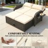Sofa bed, outdoor sofa bed, outdoor lounge chair, beige