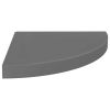 Corner Shelf Set of 2 High gloss grey Honeycomb MDF, metal