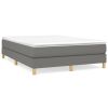 Bed Frame Dark Grey Polyester Queen Rectangular Modern