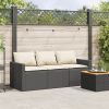 Garden Sofa Black and Cream White