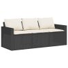 Garden Sofa Black and Cream White