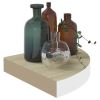 Wall Corner Shelf Oak and White 13.7"x13.7"x1.4" MDF