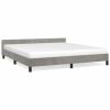 Bed Frame With Headboard Light Grey Velvet, Engineered wood, Plywood