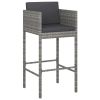 Garden Bar Set Grey PE rattan, powder-coated steel Medium