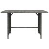 Dining Table Grey PE rattan, Powder-Coated Steel Medium