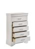 Modern 5 Drawers Chest made with Wood in White