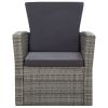 Garden Sofa Set Gray PE rattan, powder-coated steel, glass Medium