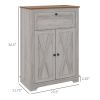 Farmhouse Sideboard Storage Cabinet with Doors and Drawer for Kitchen, Living room, 23.5"x11.75"x34.5", Light Gray