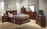 Stylish Queen Storage Bed In Cherry Finish